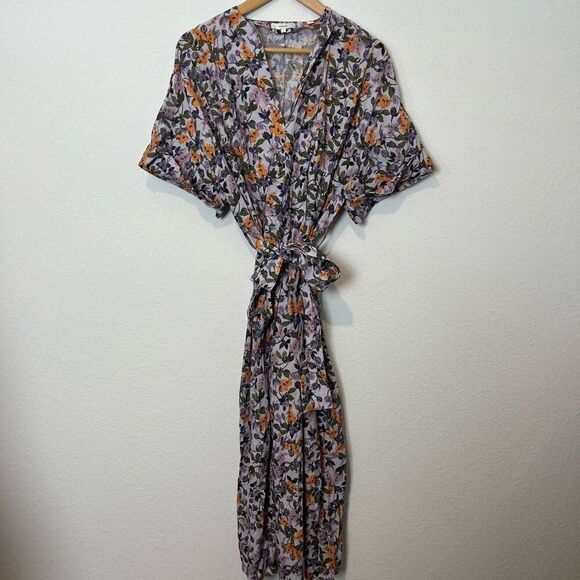 Vince Wisteria Vine Dress Short Sleeve Floral Women Small - Picture 2 of 7